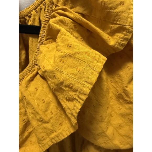 Universal Thread Eyelet Ruffle Midi Dress Mustard Yellow Size XL Cottagecore - Picture 4 of 12